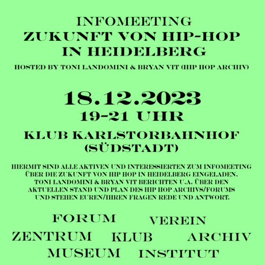 Bild: Infomeeting Zukunft von Hip Hop in Heidelberg