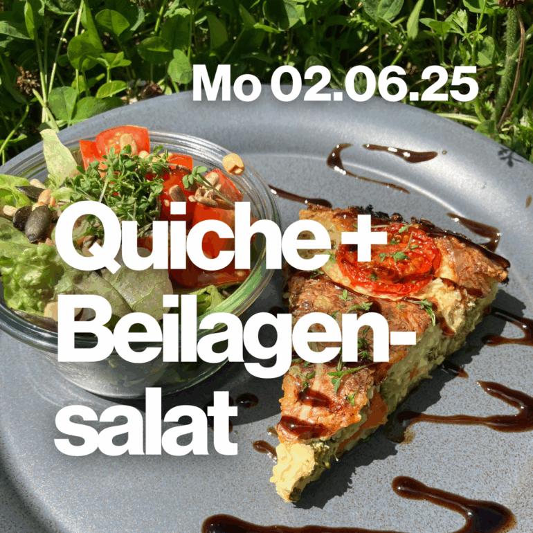 Bild: Montagstisch: Quiche + Beilagensalat (vegan)