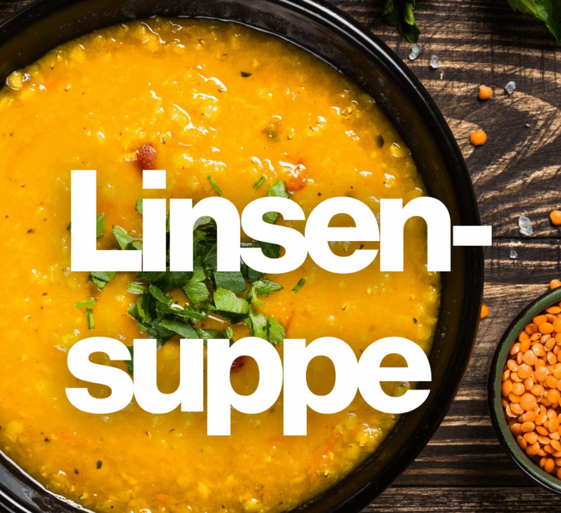 Bild: Montagstisch: Linsensuppe mit veganem Speck (vegan)