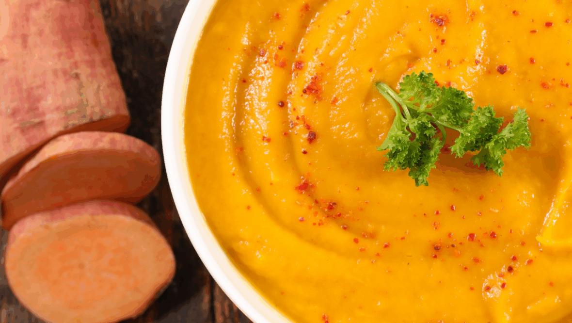 Bild: Montagstisch: Erdnuss-Süßkartoffel-Suppe