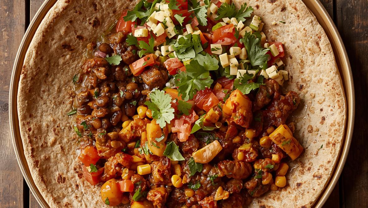 Bild: Freitagstisch: Injera mit Misir, Alicha Atkilt und Salat